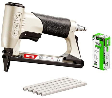 meite MT7116 Air Staple Gun, Type 71 Upholstery Staple Gun, Pneumatic Upholstery Stapler for DIY, Decoration and Woodworking, Uses Type 71/6-23 mm Staples