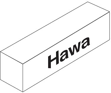 HAWA Forte Schrankauszug (Hochschrankauszug), Länge 580 mm, Einbautiefe 585 mm - Stahl lichtgrau RAL 7035