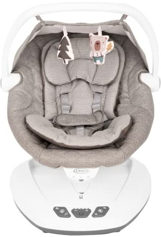 Graco Move with Me® Elektrische Babywippe, ab der Geburt bis ca. 9 Monate (9 kg), 5 Schaukelgeschwindigkeiten, Vibration, zusammenklappbar, bunt, Little Adventures