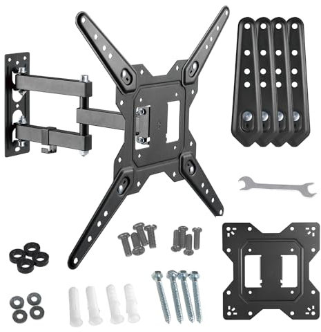 Maclean MC-701N Support Mural TV QLED OLED LCD LED Support Mural pour téléviseur Plasma 23-55, Charge maximale jusqu'à 30 kg, inclinable, VESA de 100x100 à 400x400