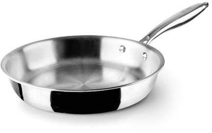 IBILI Padella triply naturale, 22 cm, Acciaio inossidabile, Adatto per induzione, senza antiaderente