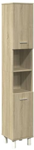 vidaXL Badrumsskåp sonoma-ek 30,5x30x179 cm konstruerat trä