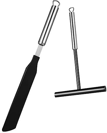 OKUMEYR 2juegos Espátula y Distribuidor De Inoxidable Para Pancakes y Crepes De Utensilios De Cocina Para Repostería Casa y Restaurantes