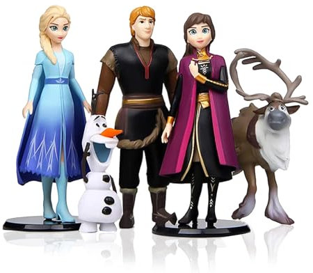 PQKL-party Frozen Cake Toppers, 5pcs Frozen Figures Set, Mini Figures, Cake Decorations, Characters, Gift for Kids