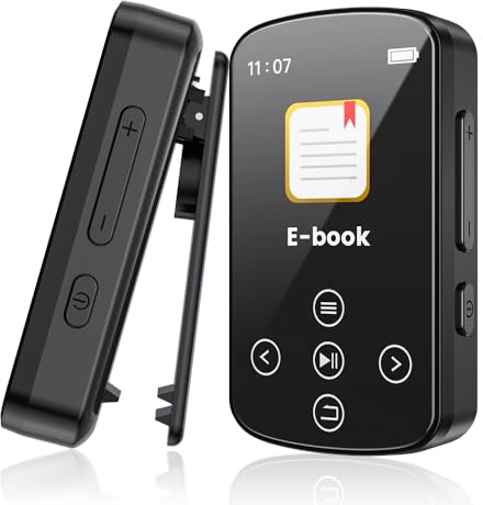 Lettore musicale portatile HiFi – Lettore MP3 con clip, touch screen, funzione OTG, scheda di memoria 64G inclusa (estensione 128G) – Alta fedeltà per audiofili