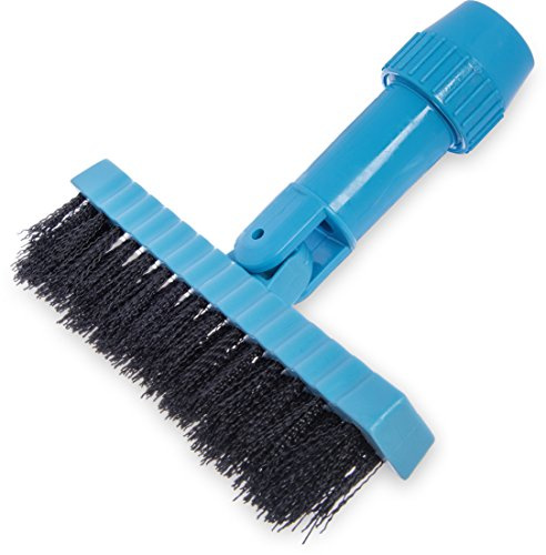 Carlisle Food Service Products Grout Line Brush with Swivel Head and Nylon Bristles for Cleaning Corners and Tile in Bathroom and Kitchen, 7.5, 12 Count, Black​
