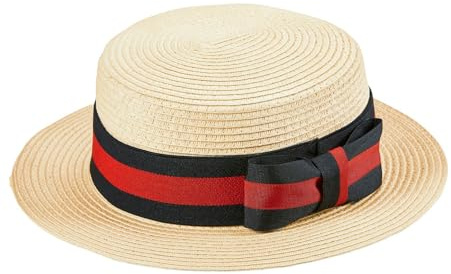 W WIDMANN MILANO Party Fashion 95713 - Sombrero de lujo con lazo, sombrero de paja, sombrero de verano, accesorios, complementos para disfraces
