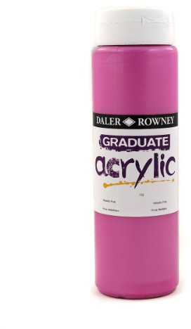 Daler-Rowney Graduate Acrylic Paint, Plastic Bottle, 16.91oz - 500 ml, Metallic Pink