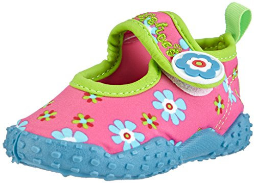 Playshoes Unisex Kinder Aquaschuhe Aqua-Schuhe Blumen, Pink Blumen, 20/21 EU