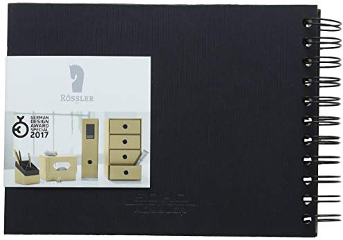 Rössler Papier 1329452701 - S.O.H.O. Álbum Wire-O 195 x 145 mm, 40 páginas en blanco, negro, 1 unidad