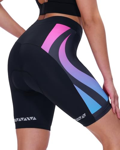 Sportneer 4D Short de Ciclismo Mujer Acolchado Pantalones Cortos Pantalón Cortos de Bicicleta de Montaña Transpirables Antideslizantes