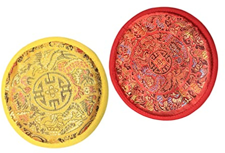 TOPBATHY Cuscino Rotondo Delicato per Campane Tibetane 2 Pezzi, Morbido e Confortevole, Protegge la Ciotola da Urti, per Decorazioni Artigianali in Casa e Ufficio