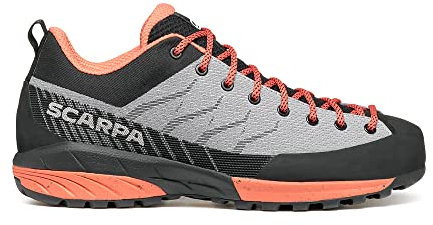 Scarpa W Mescalito Planet Grau - Atmungsaktiver Leichter Damen Zustiegsschuh, Größe EU 38.5 - Farbe LightGray - Coral