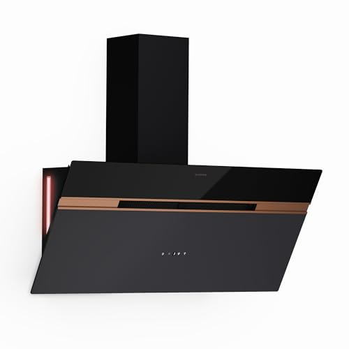 Klarstein Alina Hotte Aspirante - 90 cm Hotte Décorative, 690 m³/h, Classe A++, Éclairage LED, Silencieuse 52 dB, Mode Évacuation & Recirculation, Commande Tactile, Noire