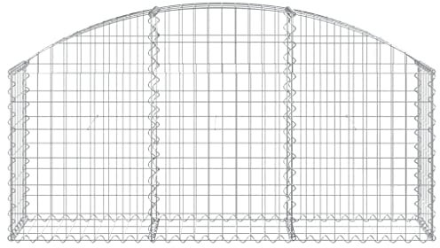Natulvd Gabion Baskets Cages, Mesh Wire Galvanised Metal Outdoor Stone Basket, Arched Decor Retaining Wall Planter Garden / 150x30cm x 60-80CM H