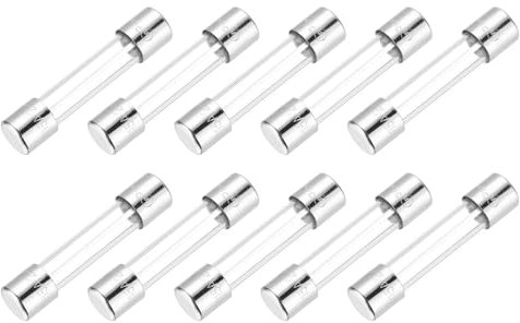 QUARKZMAN Fusible en Verre 15A 250V 6x30mm Fusible Temporisé UL Répertorié Fusible à Retardement pour Appareils Électroménagers (Lot de 10)
