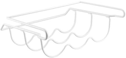 HOLIDYOYO Refrigerator Storage Rack for Kitchen Drinks Rack Iron Craft Beer Bottle Shelf for Fridge Organization White