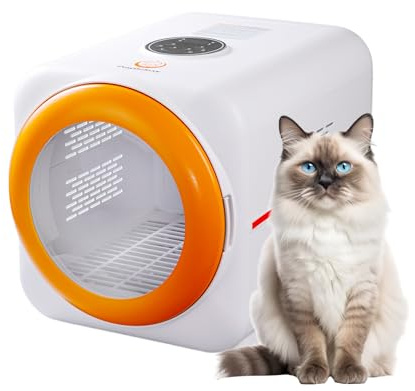 PawGalaxy Pet Dryer Box with LED 30 Million Negative Ions&Multi-Function, 360° Efficient Automatic and Quite Box for Cats, Dogs, Smart Touch Screen Temperature Control, Safe Design for Pet Hair Dryer