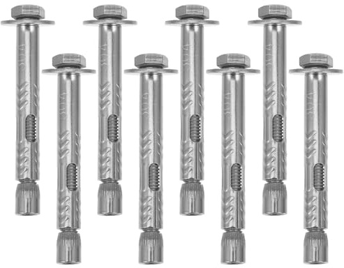 IMIKEYA Lot de 8 chevilles d'expansion robustes avec écrou extérieur - Chevilles de fixation en acier inoxydable 304 M6 x 60 mm pour accessoires de montage sur murs en béton