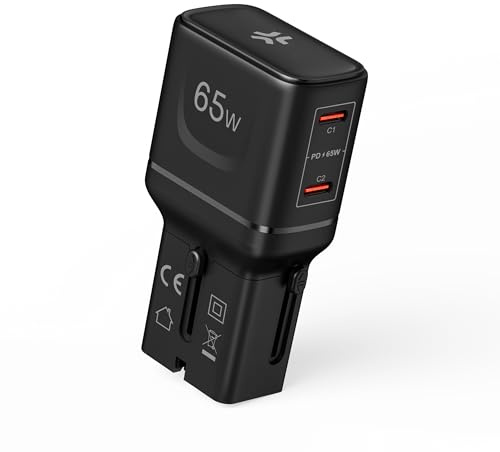 Celly Universal 65 W reseadapter med dubbla USB-portar