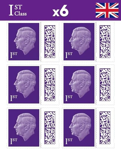 1st Class Stamps (6 Pack) – Barcoded Self-Adhesive UK Letter Postage – Official 1st Class Postage Stamps (Total 6) | UK BEST SELLERS