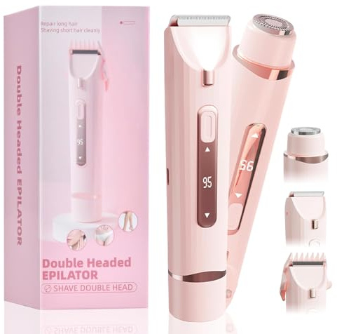 Afeitadora Electrica Mujer 2 en 1, Cortapelos Corporal para Mujer Recortadora para Zona Bikini, Recargable Rasuradora Mujer para Facial Brazos Axilas Pierna Bikini