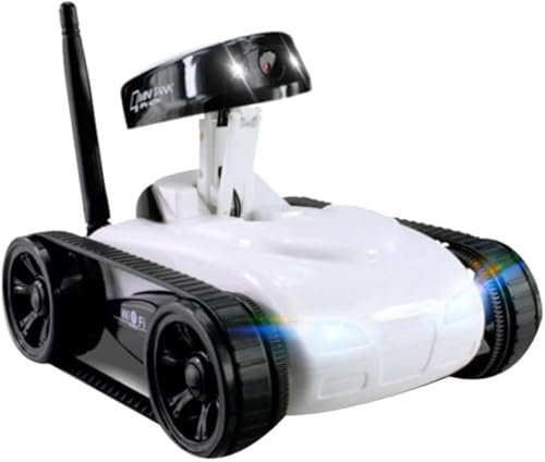 Wifi Camera RC Tank, App Controlled Remote Control Car with Real Time Video Feed, FPV Mini Toy Tank with LED Lights, Interactive Indoor Spy Toy for Kids Children