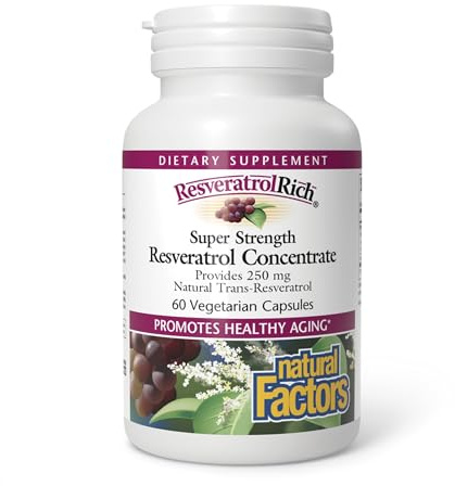ResveratrolRich by Natural Factors, Super Strength Resveratrol Concentrate, Promotes Healthy Aging, 60 capsules (60 servings)