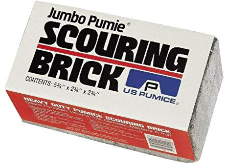 PUMIE JPS-12 Jumbo Scouring Brick, for Large Surface Cleaning, Removes Lime, Scale, Rust, Calcium - Pool Pumice Stone Tile Cleaner, Barbecue Cleaning Stone, Hand Safe, Pack of 12