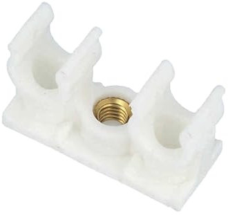 10 x pinza de doble tubo para tubo de Ø 10 mm - plástico blanco con casquillo roscado