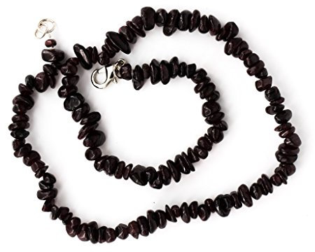 Taddart Minerals - Dunkelrot Braune Splitter Halskette aus dem natürlichen Edelstein Granat mit 45 cm Länge - handgefertigt