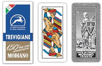 Modiano Regionali Carte da Gioco Trevigiane Anniversario dei 150 Anni, Colore Astuccio Blu, Small, 300139