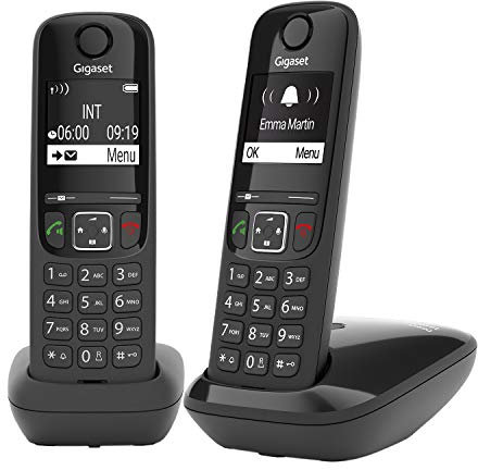 GIGASET AS 690 DUO BLACK DECT CON 1 AGGIUNTIVO