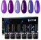 Beautilux UV Nagellack Lila, 6 Farben 10ml Soak Off Gel Nagellack Set für Home-Maniküre Nail Art Maniküre (Lila Serie)