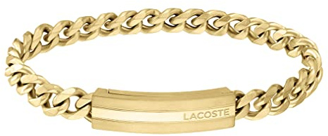 Lacoste Gliederarmband für Herren Kollektion ADVENTURER aus Gelbgold mit einer Gravierten Plakette - 2040092