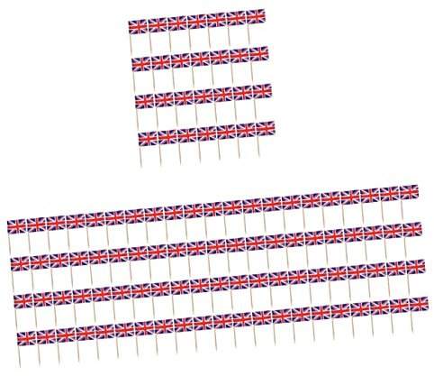 NUOBESTY 800 STK Zahnstocher-kucheneinsatz Sandwich-Picks Mit Britischer Flagge Mini-britische Flagge Britische Sandwich-flaggen Käseetiketten Wurstwaren-Picks Hölzern Partybedarf