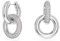 Swarovski Dextera Kreolen, Weiße und Rhodinierte Damenohrringe mit Strahlenden Swarovski Kristallen