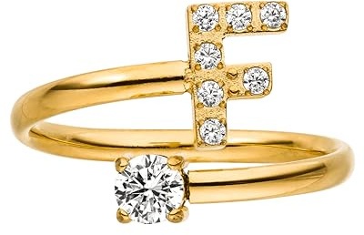 Purelei® Anello Lettere – Anello da donna in acciaio inossidabile resistente – Anelli impermeabili – Anelli regolabili dalla taglia 50 alla 60 – Gioielli alla moda per il tuo look personalizzato