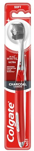 COLGATE Max White Ultra Carbón Cepillo de Dientes Suave, 1 Ud, Dientes Brillantes y Sanos, Elimina las Manchas, Limpieza Completa Interdental y de Encías, Boca Sana, Envase Reciclable