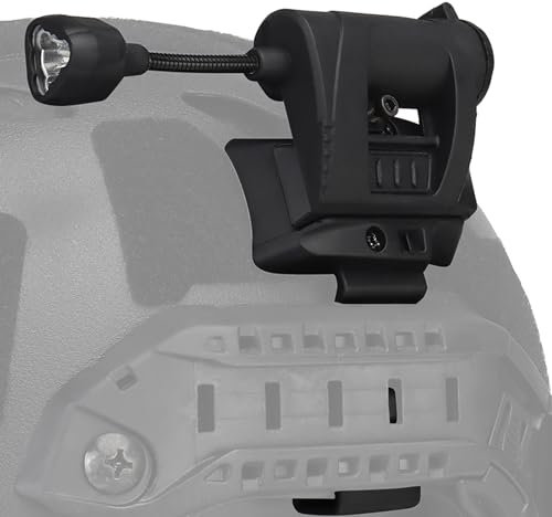 Gunyoo Taktische Helmlampen 4 Modi Grün/Rot/Weiß/IR LED Aufgabenlampe mit Helmlampenhalterung Überlebenssignallampen für Outdoor-Jagd Airsoft Militär Schnelle Helmlampen (Schwarz)