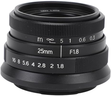 Objectif Portrait D'appareil Photo, Objectif Portrait à Grande Ouverture 25 Mm F1.8 APS C, Objectif D'appareil Photo à Mise au Point Manuelle Fixe pour Monture FX X T1 XA1 X E2 X