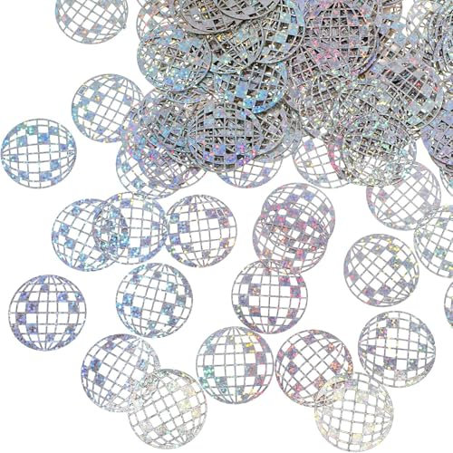 100 Pcs Glitter Disco Ball Decorative Confetti Party, 80s 90s Theme Party Decorations, Disco Ball Confetti Large Decoration, Glitter Confetti for Retro Party, Disco Ball Themed Party Decorations