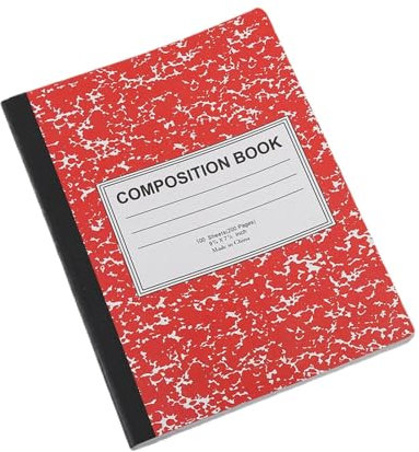 cfpqv Taccuino a righe larghe, quaderno composizione, libro a righe larghe, ampia carta per quaderni cucito, quaderno per compiti a casa (rosso, taglia unica)
