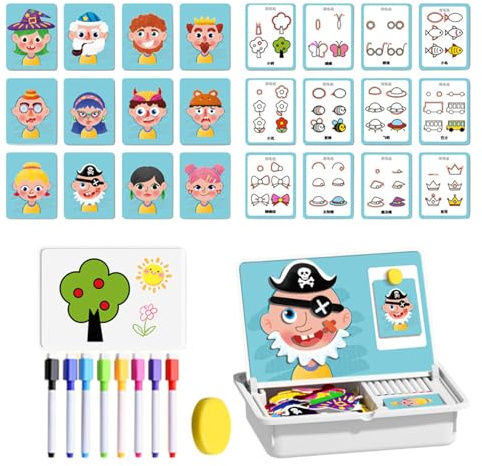 Fierudeng Magnético para Niños | Juego Educativo Preescolar Pizarra Magnética Dibujo | Desarrollo Aprendizaje Stem para Niños 3 a 6 Años | para Edades 3 4 5 6 Años Casa Preescolar Aula