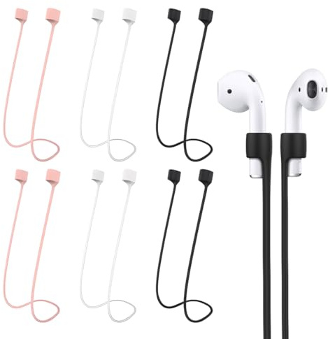 6 Piezas Magnéticas Cordón Auriculares Inalámbricos, Deporte Correa de Cordón para Auriculares, Deporte Correa de Cordón para Auriculares, Silicona Suave Correas Antipérdida, para Ar-Pod, Auricular