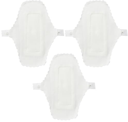 BEBEMOKO 3 Pezzi Assorbenti Igienici Lavabili 180 Mm, Dischetti di Cotone Riutilizzabili Bottone, Fodera per Mutande Assorbenti Mestruali per Donne in Viaggio