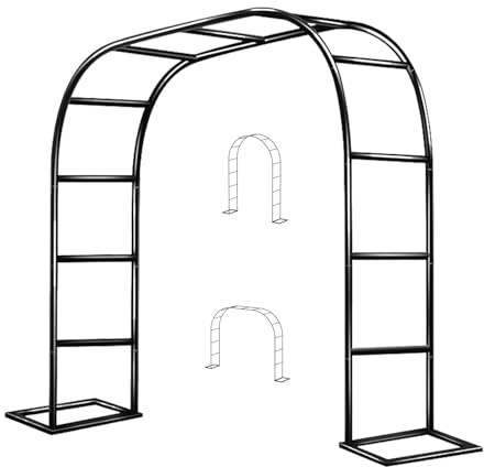Arche de jardin en métal robuste - 400 x 220 cm - Treillis pour plantes grimpantes - Largeur réglable (80-400 cm) pour cérémonie extérieure et décoration de jardin