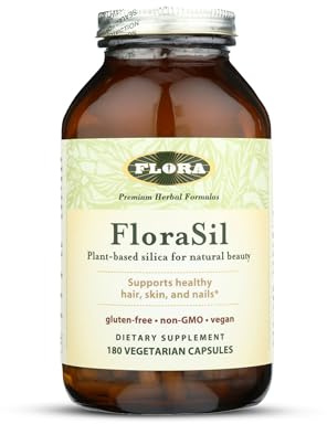 Flora FloraSil 180 Veg Capsules - Silica Supplement with Horsetail Extract for Healthy Hair, Skin, and Nails* - Supports Collagen Formation