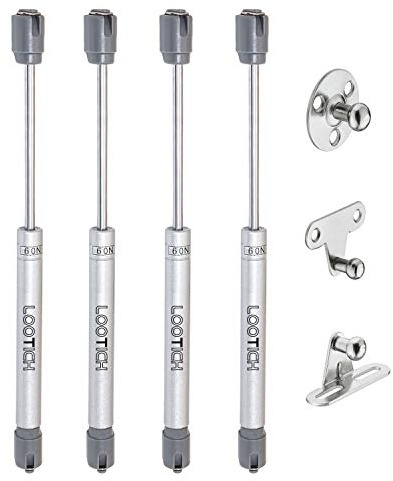 LOOTICH 60N Hidráulico Amortiguador Piston de Gas Resorte para Puertas Armario Muebles de Cocina Elevación Neumática Lid Stay Apertura Suave Bisagra Paquete de 4