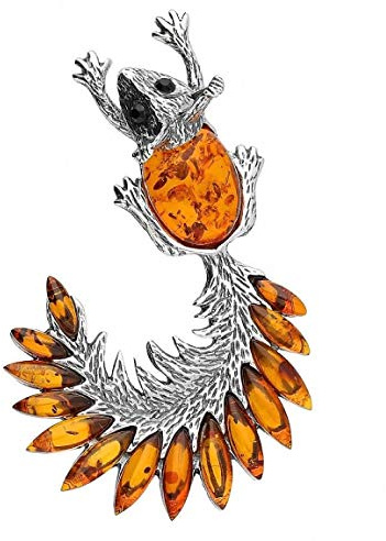 Designer Inspirations Boutique Damen - 925 Sterlingsilber Sterling-Silber 925 Orange Bernstein